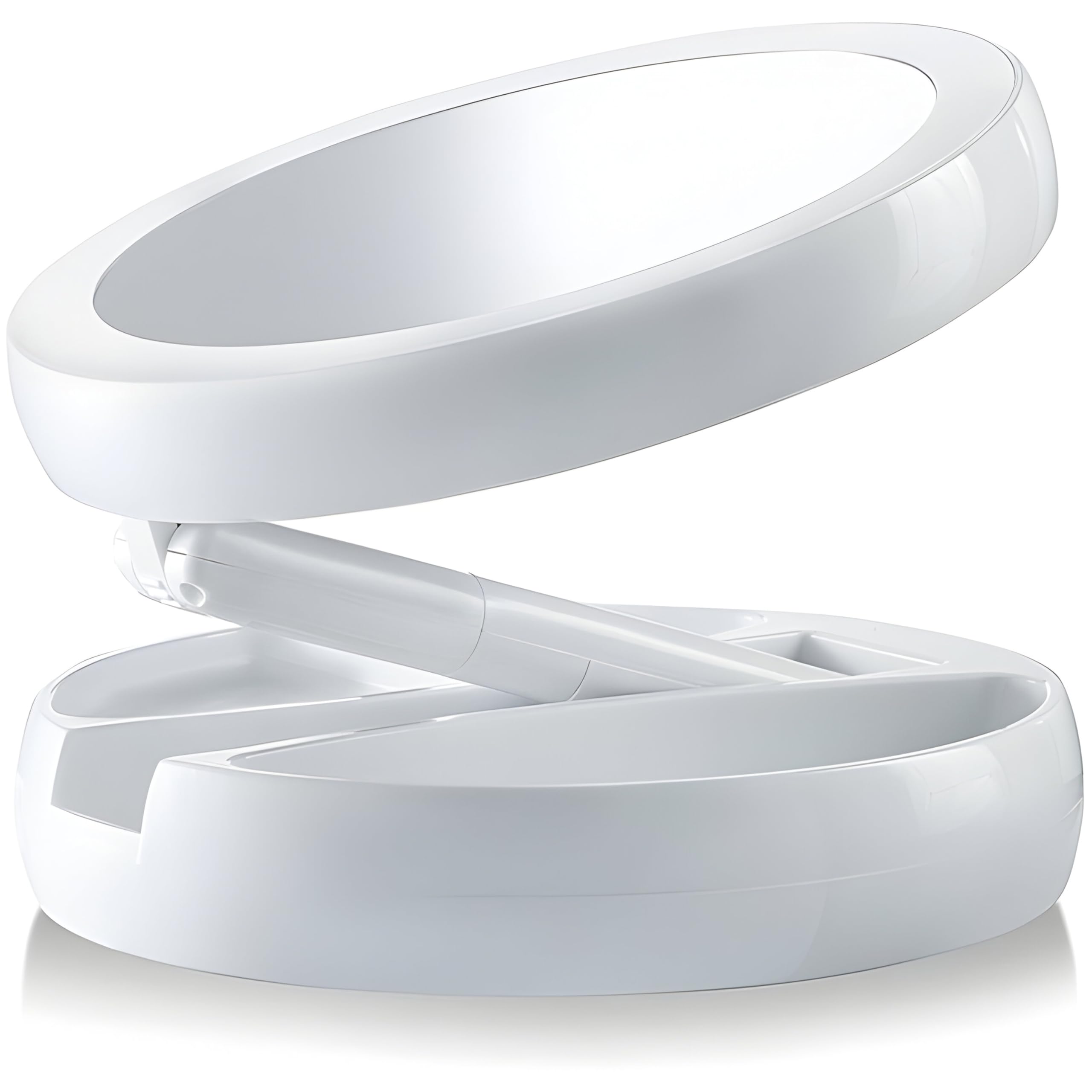 Retoo Specchio cosmetico a LED, girevole, illuminato, per trucchi e trucchi, per la casa e in viaggio, per trucchi e rasatura, specchio da pavimento