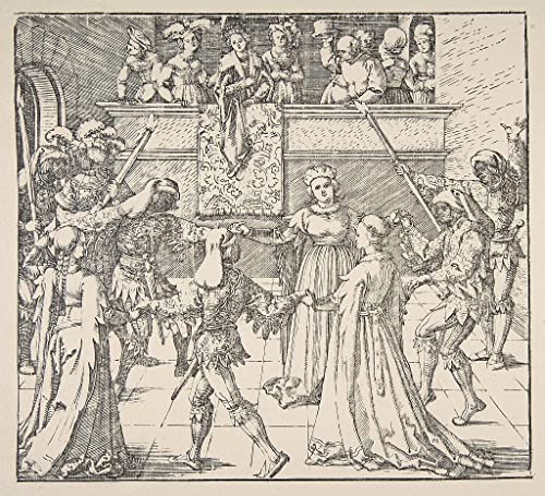 Tableau Danse mascaradetorches d'Albrecht Dürer art mural décoration chambre 60x90cm