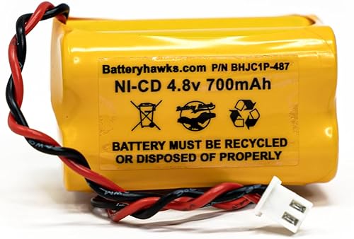 Miniatura 2 de Batería de 4.8v 700MAH para señal de salida Luz de emergencia BL93NC487 BL93NC484 BL93NC485 4.8v 500mah 4.8v 800mah NiCd NiCd NiCd Conector blanco