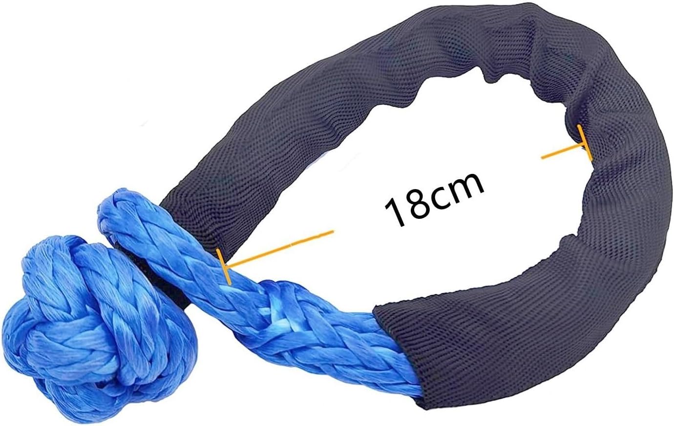 Heavy Duty Soft Synthetic Shackle Rope Shatter Resistant Shackles for Winch Towing Rope(17 Ton Orange)