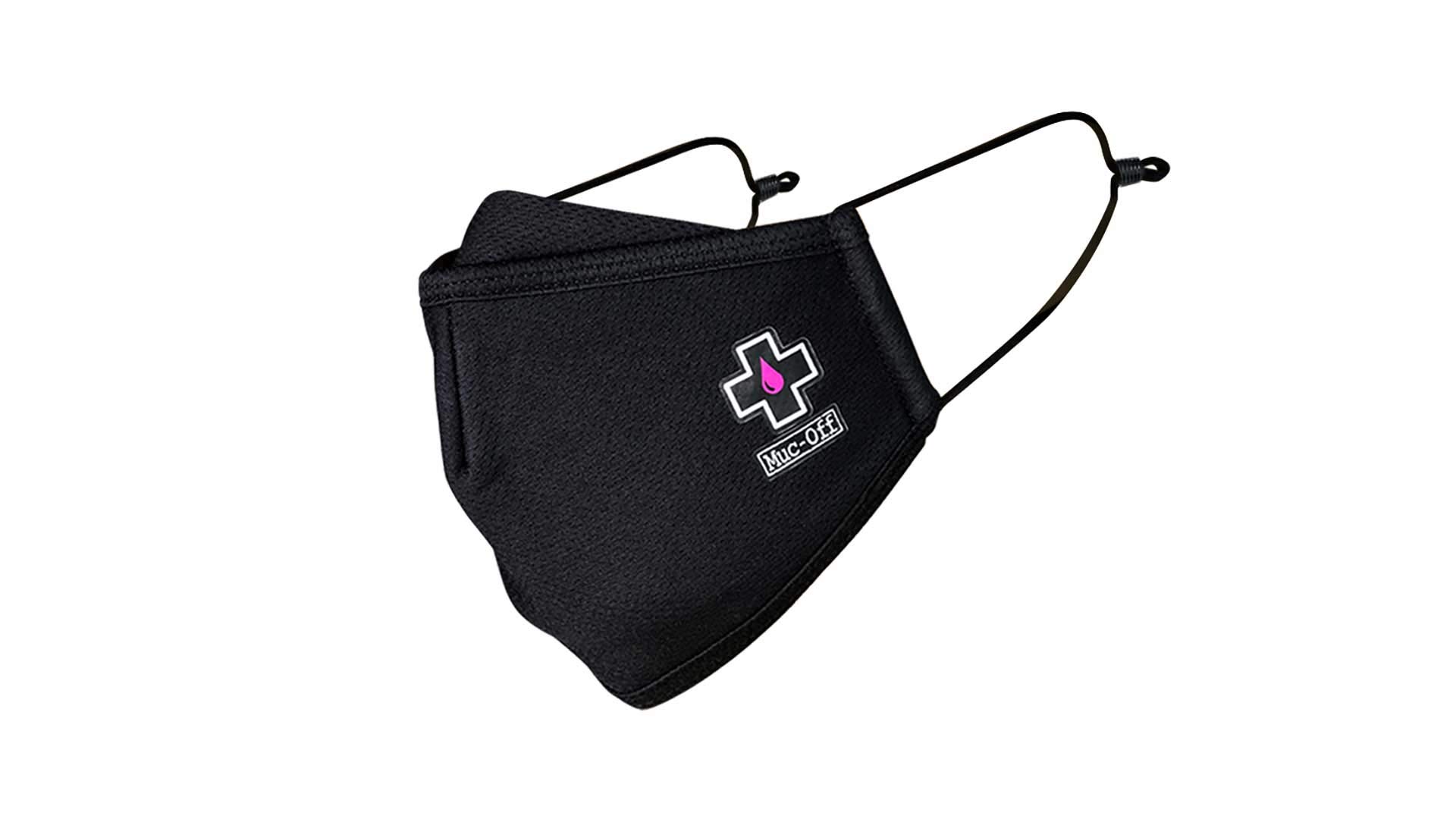 Muc-Off Black Face Mask, Small - Reusable Face Mask with Filter, Washable Face Covering - Adjustable Cotton Mask for Men and Women