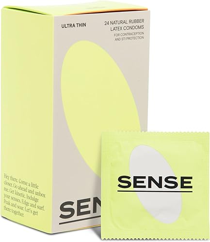 Sense Preservativos de látex ultrafinos para mayor comodidad y sensibilidad mejorada, condones lubricados y sedosos, probados electrónicamente, no