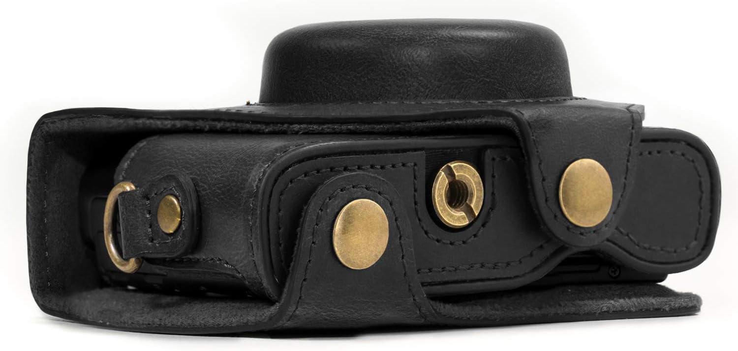 MegaGear Ever Ready Protective Leather Camera Case, Bag for Sony Cyber-Shot DSC-RX100 IV Digital Camera (Black) (Model: MG588)