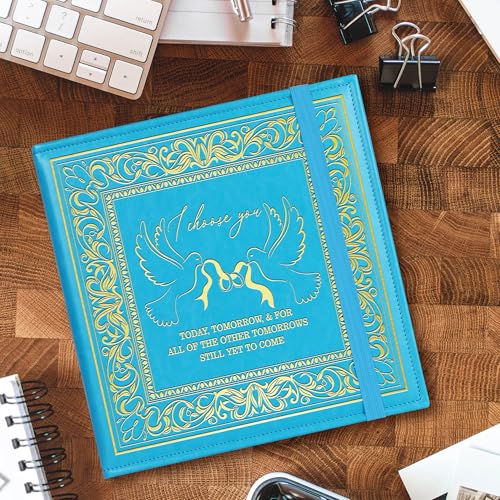 Álbum de fotos de boda azul claro para recuerdos de matrimonio de 4x6 y 5x7 4