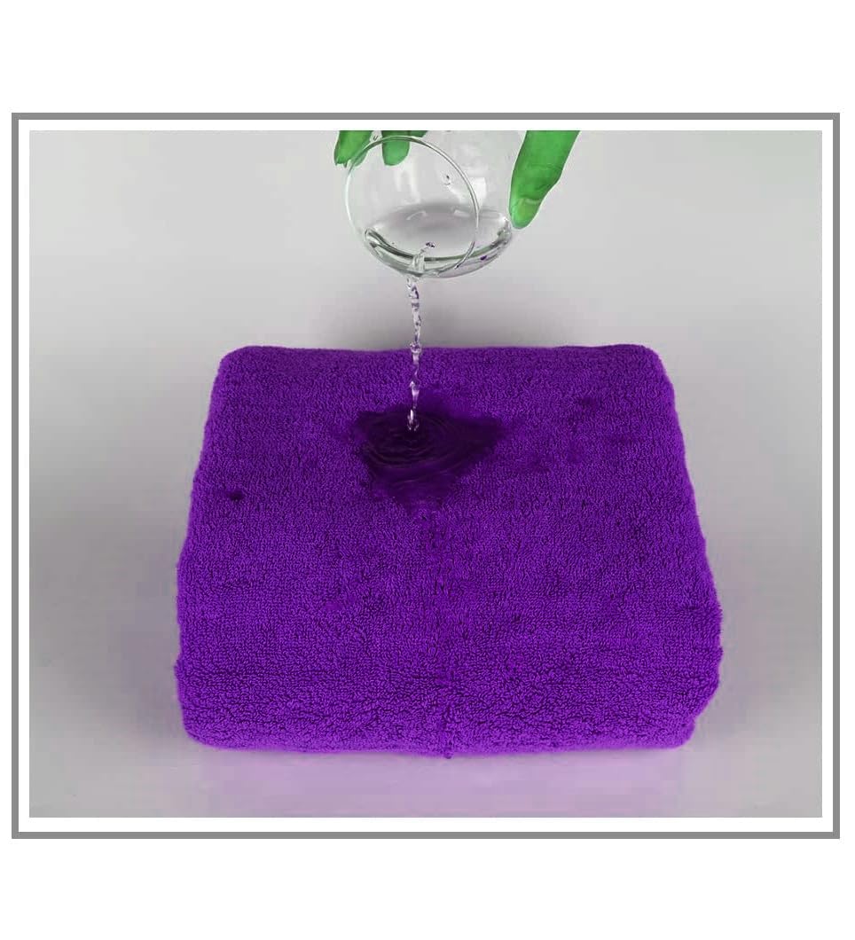 WovenWonder Pack of 2 Super Jumbo Bath Sheets (100 x 200 cm-600GSM) Luxury 100% Egyptian Cotton Soft Extra Large Bath Sheet Towels Highly Absorbent & Quick Dry Hotel Quality Towel Set (Purple) - Image 3