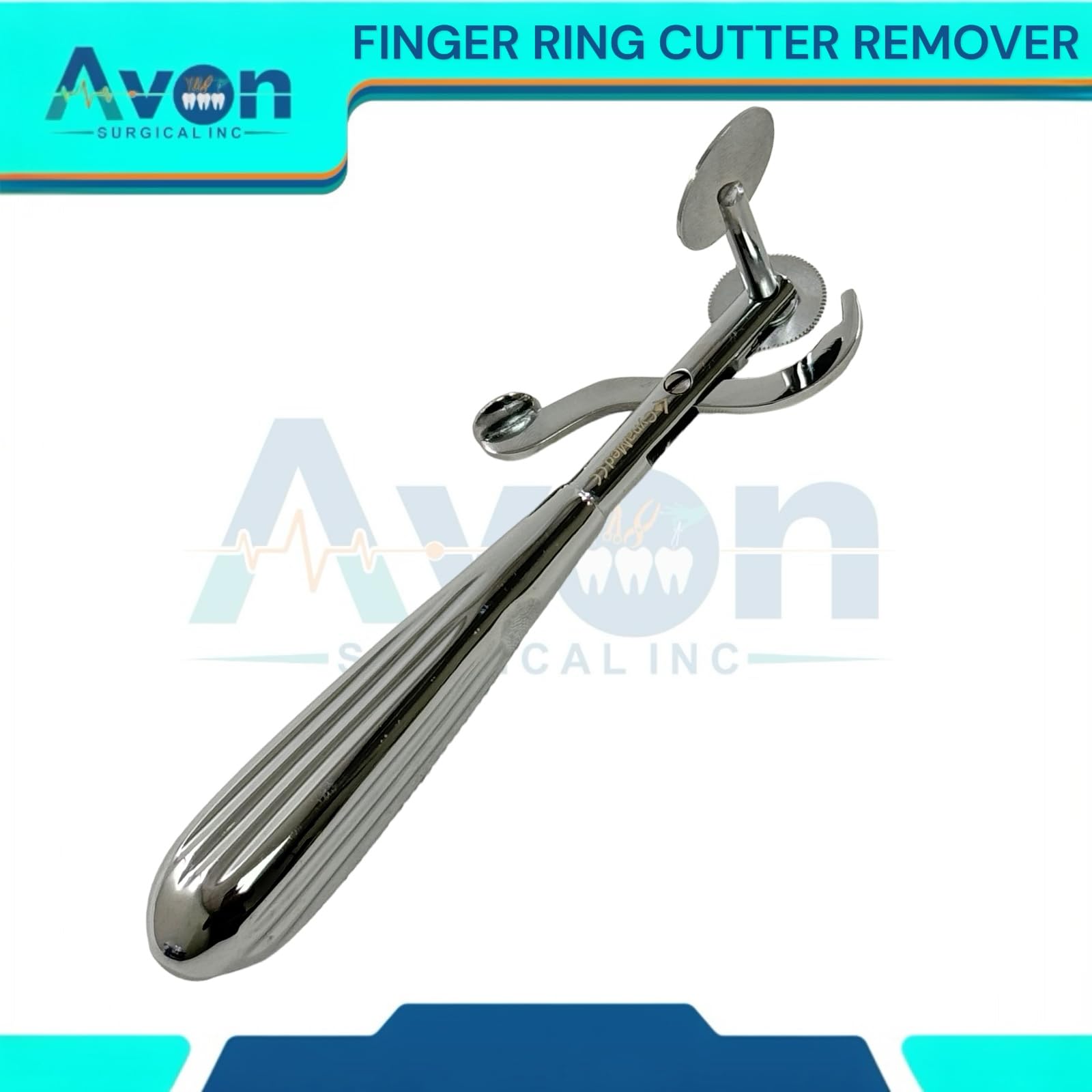 Set of 2 Finger Ring Cutter Tool with Finger Guard Lever - Circular Blade - Fire Rescue, First Aid, Jeweler Tool Finger Ring Cutting Device Chrome & Satin