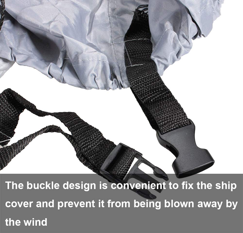 AMGJ Jumbo Boot Persenning 600D Polyester Premium BootsPersenning wasserdichte Anti-UV Bootsabdeckplane für Hard Top T-Top Cruiser Pilot Boot,Grau,21ft to 23ft