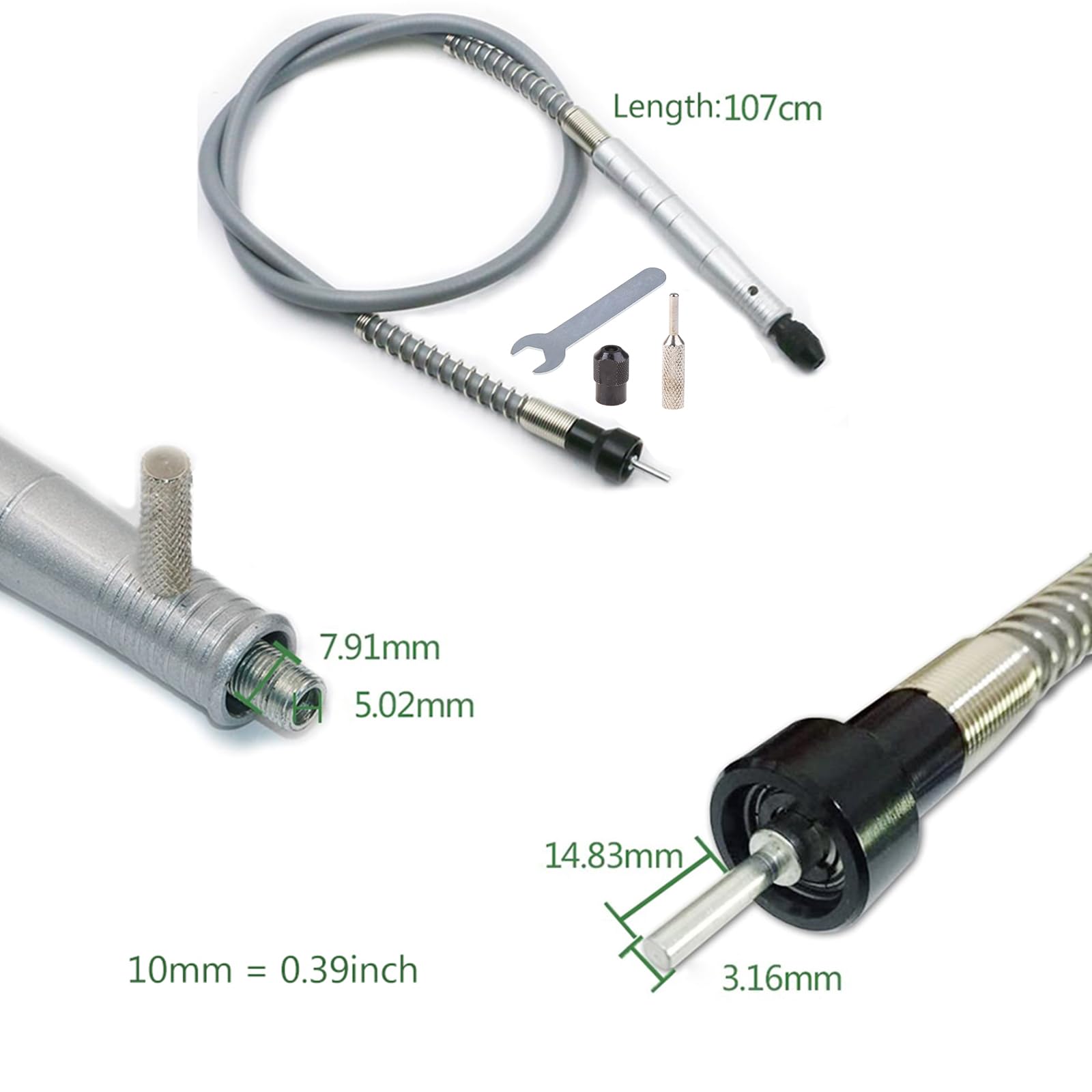 Adaptateur d'arbre de fixation flexible pour perceuse câble d'extension et outil de meuleuse rotative, accessoires de meuleuse électrique