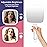 Lighted Handheld Mirror with 3 Light Color and Dimmable, 6.2\'\' X 5.9\'\' Makeup Mirror, Wide Viewing Angle, Lightweight & Durable, 4 AAA Battery, Versatile & Hangable for Makeup Application (White)