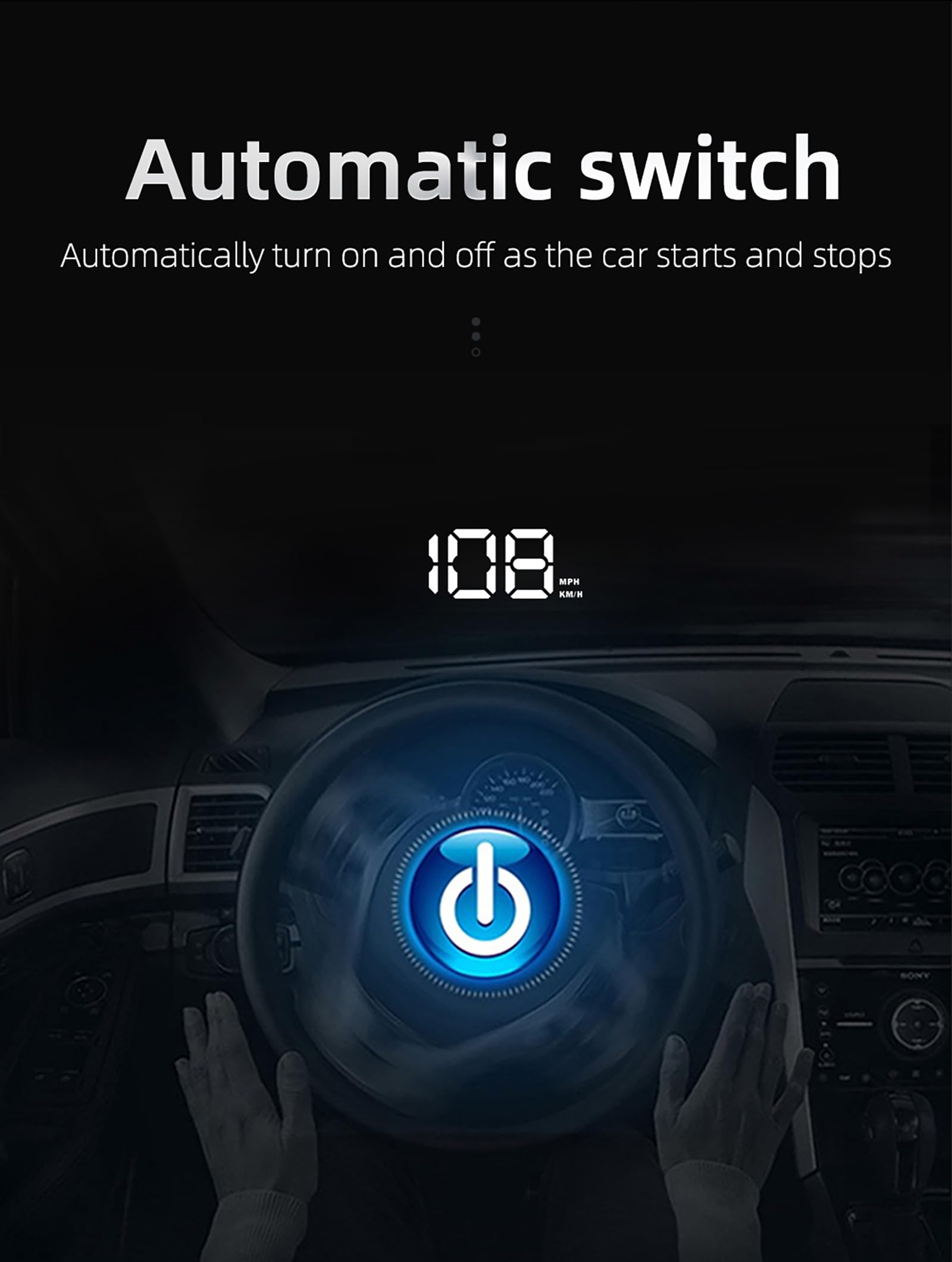ELLENNE HUD Display Olografico Parabrezza GPS Velocità Tachimetro W2 | HUD Head-Up Display con Proiezione Olografica sul Parabrezza - GPS Display Tachimetro Digitale con Avviso Velocità W2