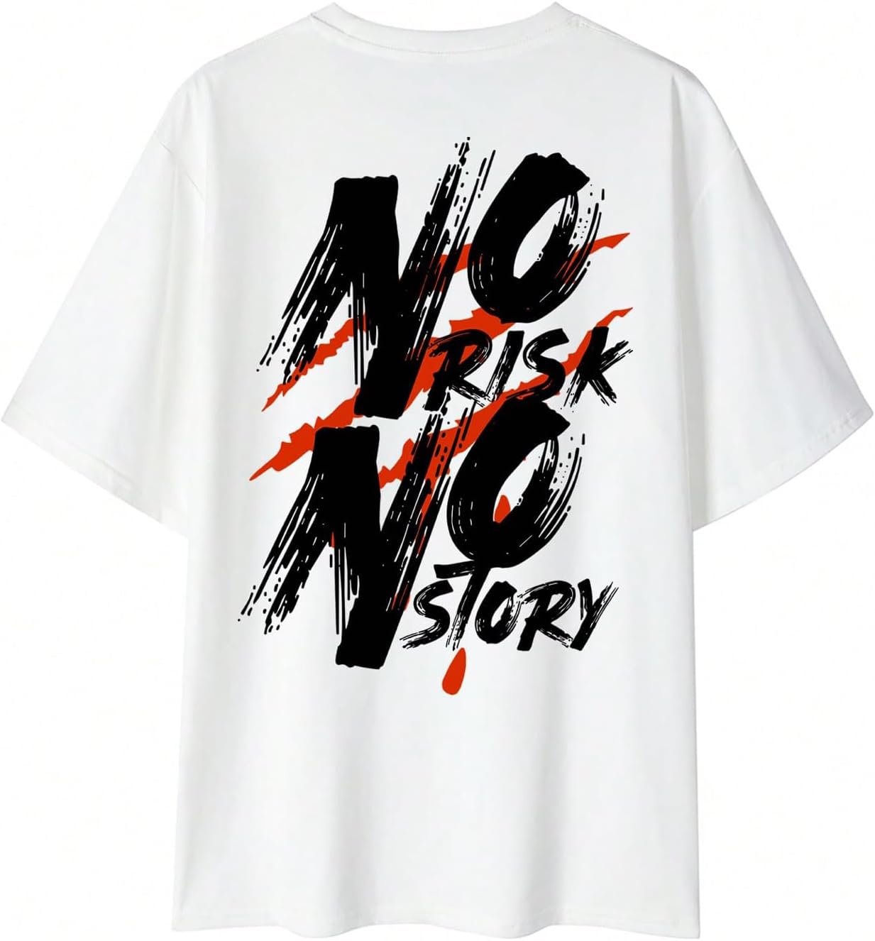 GORGLITTER Men's Slogan Graphic Drop Shoulder Tee Oversized Loose Casual Round Neck Short Sleeve Tshirts - Image 3