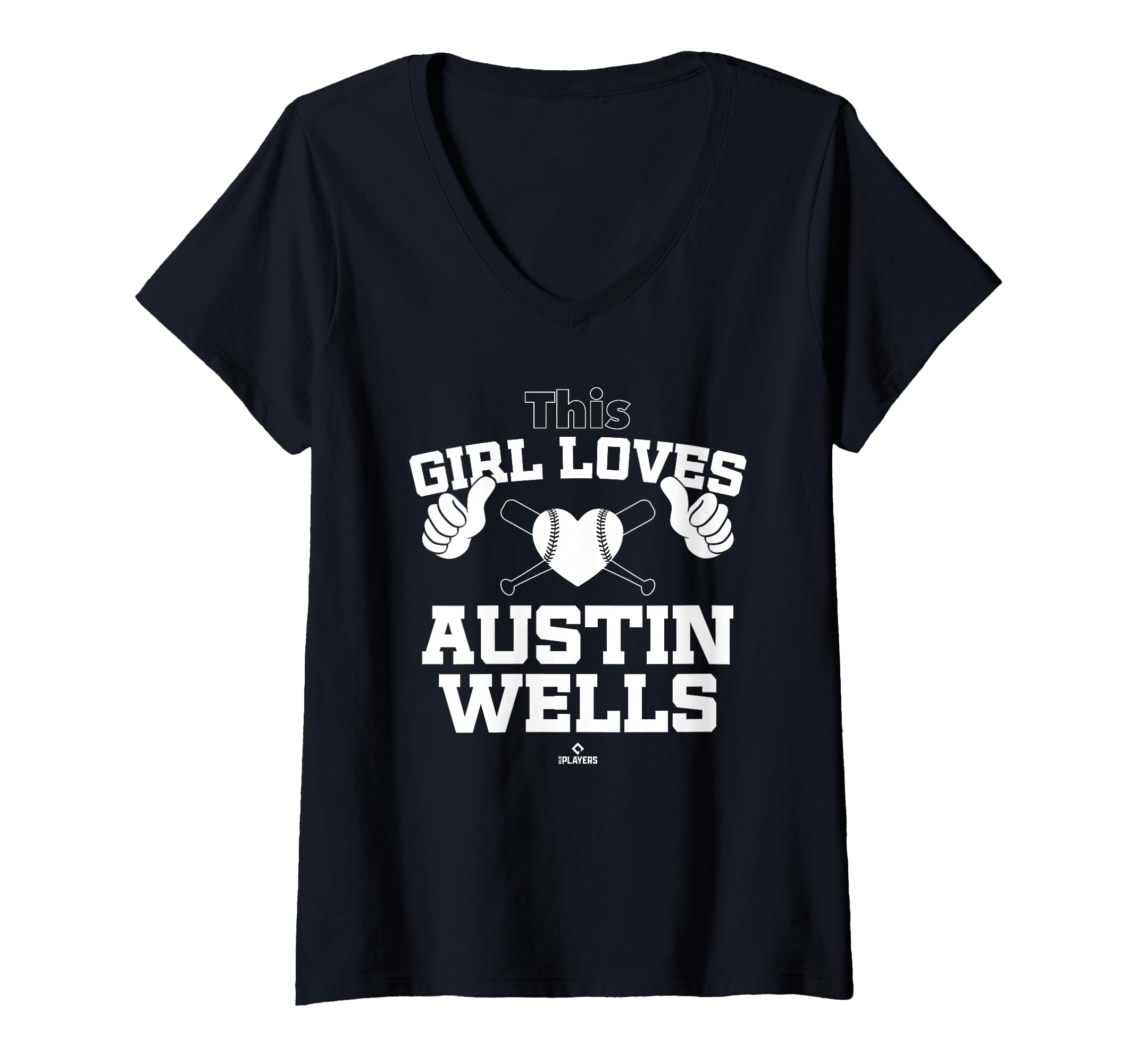 Womens This Girl Loves Austin Wells Prospect Baseball Fan Gear V-Neck T-Shirt