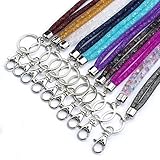 SAVORI Bling Keychain Lanyards Cute Lanyard 32.9' Crystal Rhinestone Neck Lanyard Strap for Women Kids Teacher Keys Wallet ID Badge Card Holder (10 Pack, Safety Clasp)