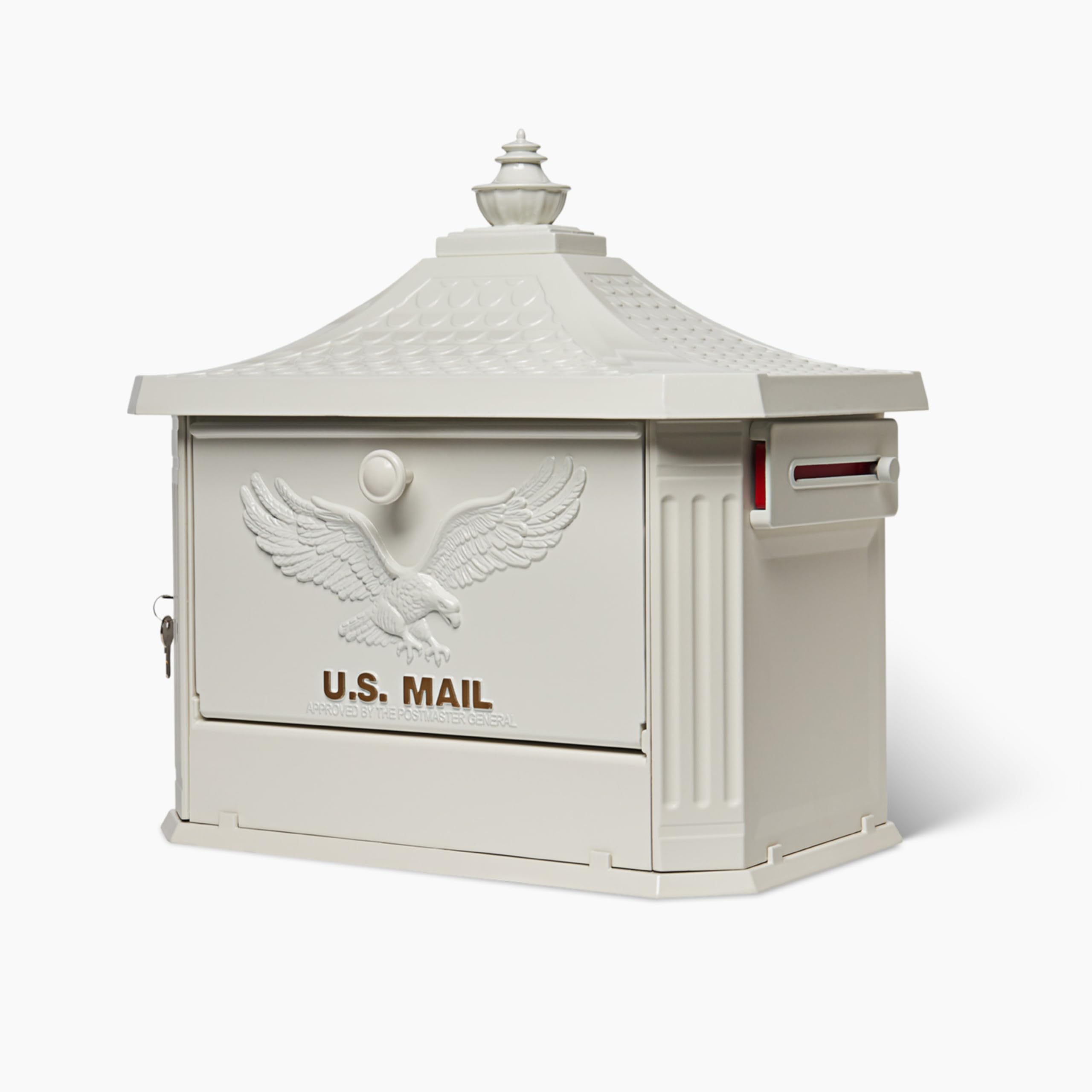 Hamilton Large Capacity, Locking, Aluminum, Post Mount Mailbox, White