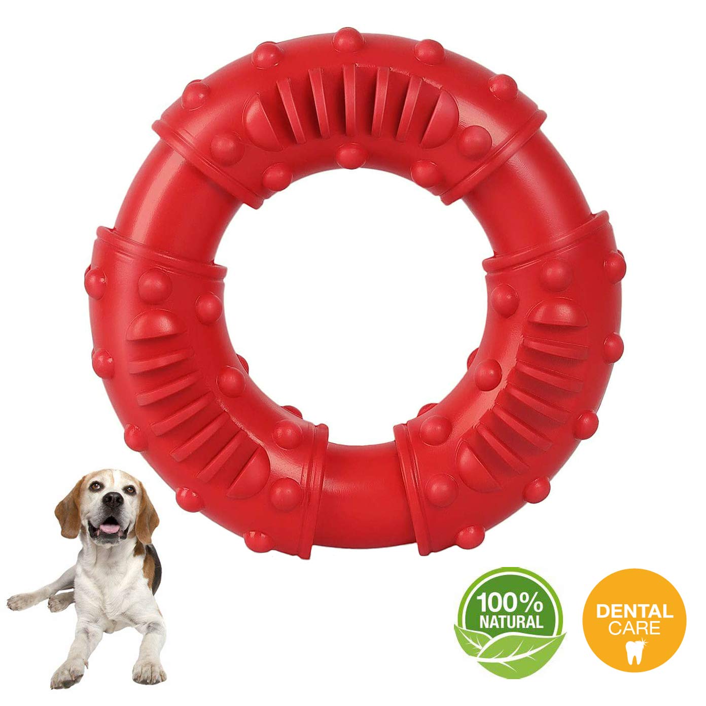 Dog Toys for Aggressive Chewers, Nearly Indestructible Tough Durable Natural Rubber Puppy Chew Toy for Large & Medium Breeds