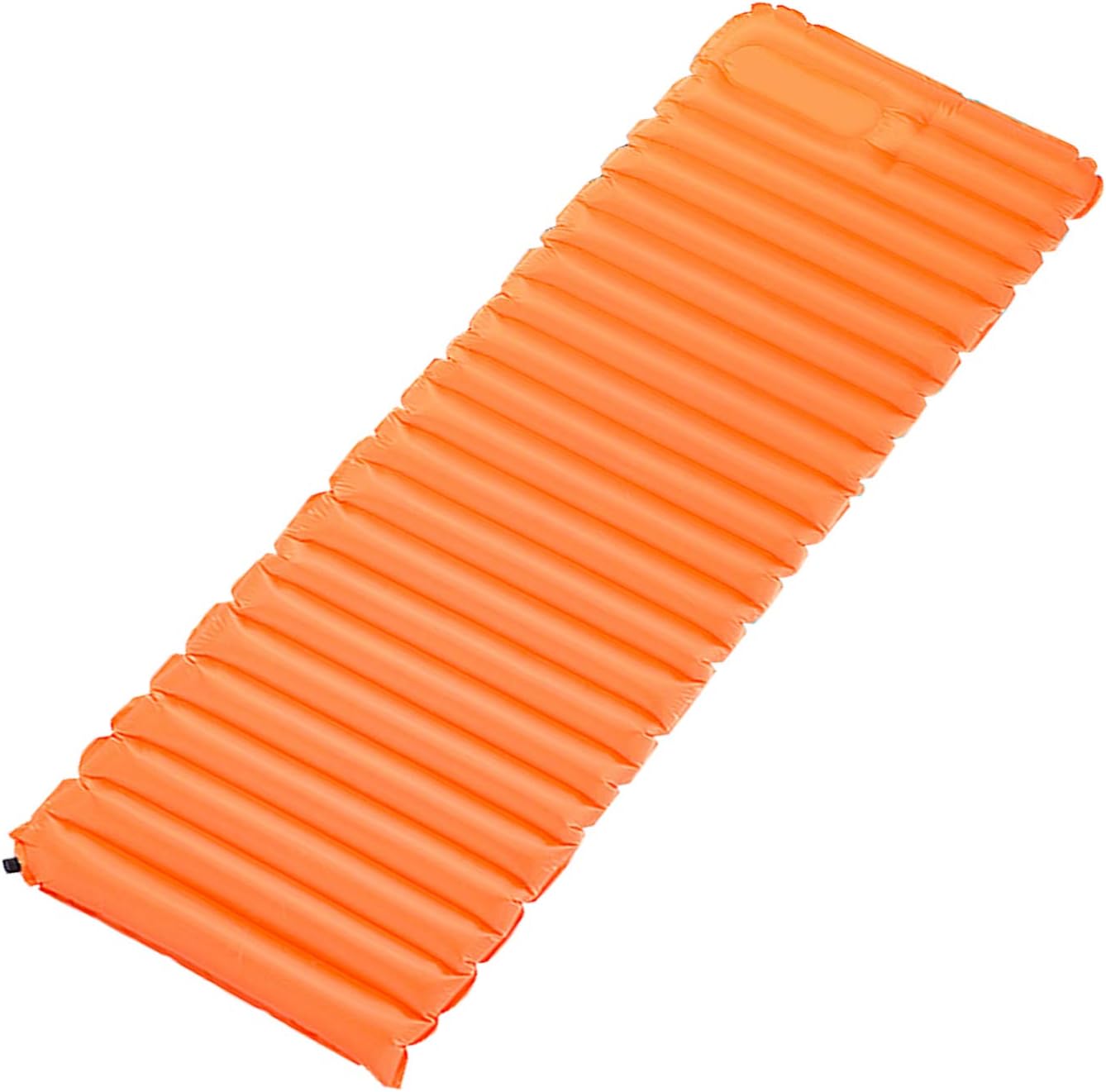 Rhino Valley Ultra Light Sleeping Pad, TPU Portable Air Mattress Manual Pressure Inflation for Outdoor Camping, Hiking, Trekking, Backpacking and Water Activities, Medium Size, Orange