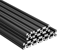 Vista 1 de MECCANIXITY 10 piezas de extrusión de aluminio con ranura en V 2020, estándar europeo, 31.496 in, 31 pulgadas de longitud, riel anodizado negro