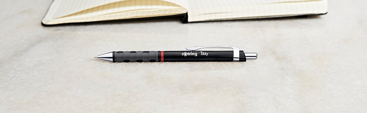 rOtring Tikky-Kugelschreiber | blaue Tinte | mittlere Spitze (1,0 mm) | weißerSchaft | federleicht mit gummiertem Soft-Touch-Griff | 12 Stück