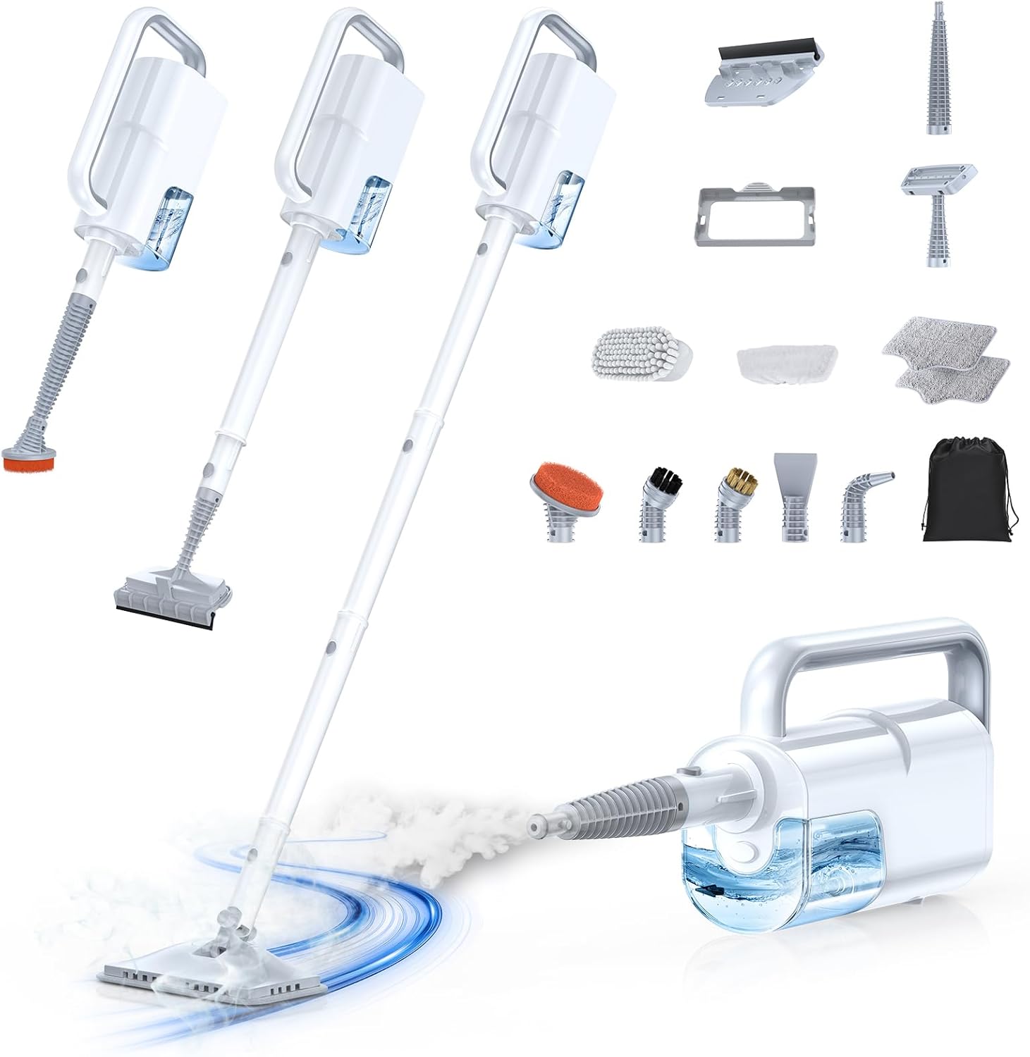 LABIGO 10-in-1 Steam Mop with Detachable Handheld Steamer