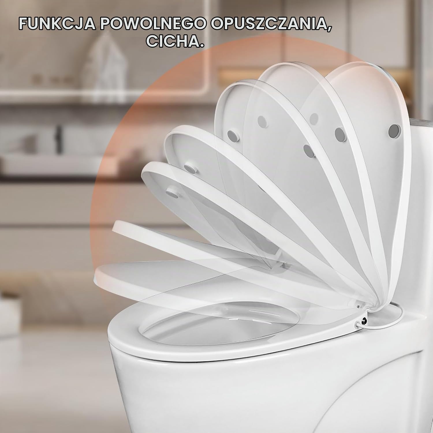 Inteligentna deska sedesowa z 3 poziomami temperatury z funkcją automatycznego obniżania, wskaźnik temperatury LED, lampka nocna IPX4, ochrona przed rozbryzgami IPX4, typ