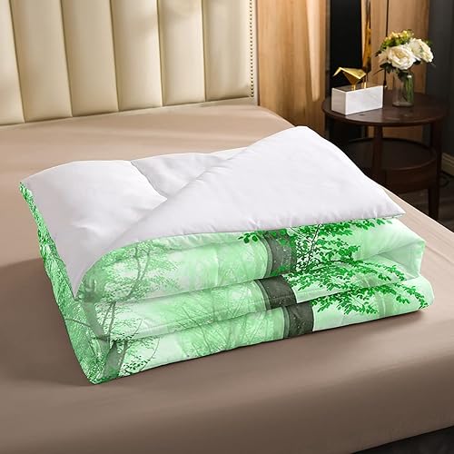 Miniatura 3 de Erosebridal Juego de ropa de cama con inserto de edredón de árbol brumoso para temporada de otoño, juego de edredón de naturaleza mística brumosa,