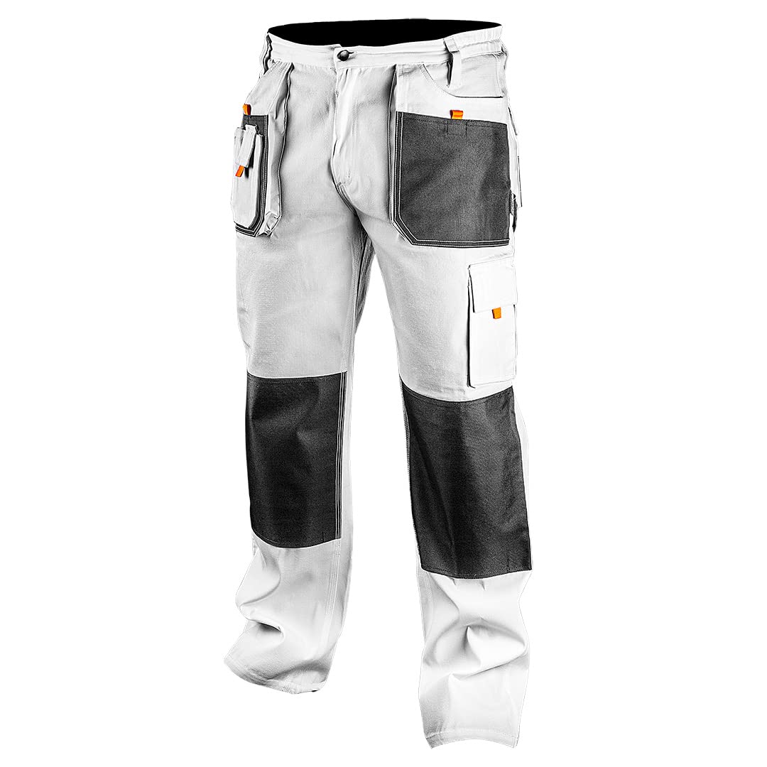 NEO TOOLS Pantalon de Travail Professionnel Blanc | Sécurité, Professionnel, Peinture - Taille S à XXL