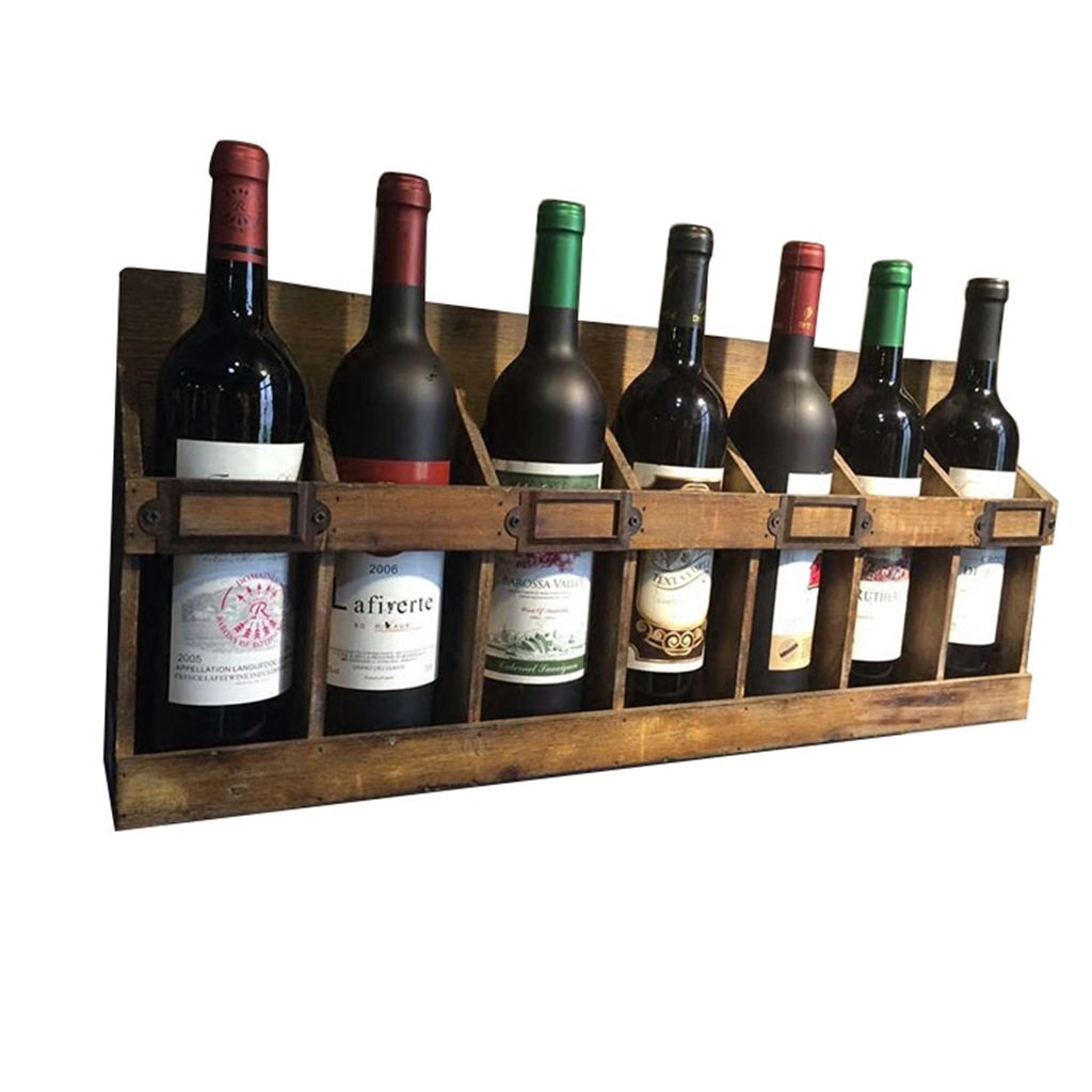 Étagère murale vintage pour bouteilles de vin LUNEZY idéale pour salon et cuisine de caractère