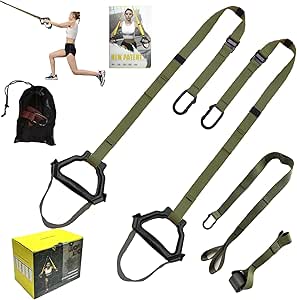 ADALT LION Bodyweight Resistance Training Straps, Complete Home Gym Fitness Trainer Kit For Full-Body Workout, Included Door Anchor, Extension Strap, Fitness Guide (Yellow-2 - View #9