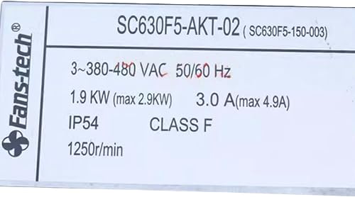 SC630F5-AKT-02 380/480V 3.0A 1.9KW 1250RPM Cooling Fan