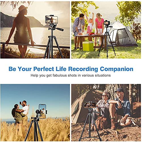 Handy-Stativ, 107 cm, ausziehbar, leicht, Aluminium, Stativ für iPhone/Android/Gopro/DSLR-Kamerastativ mit Handy… – Bild 8