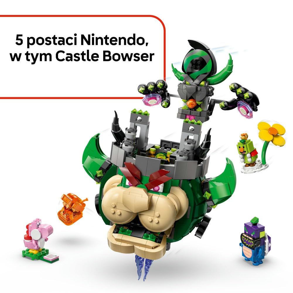 LEGO Super Mario Prince Florian i Castle Bowser 72042 | Zamek Bowsera, zestaw klocków dla dzieci, prezent dla fana Mario, interaktywna zabawka dla 9-latka, 1251 elementów