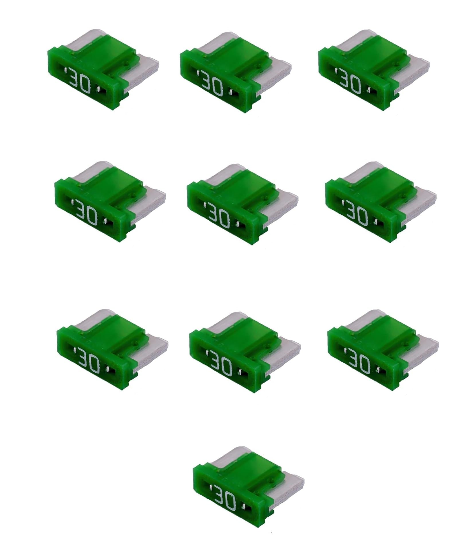PBROS 10 Pieces 30 Amp Car & Bike Low Profile Micro Mini Blade Fuse Small Fuses (30 Amp)-image-12