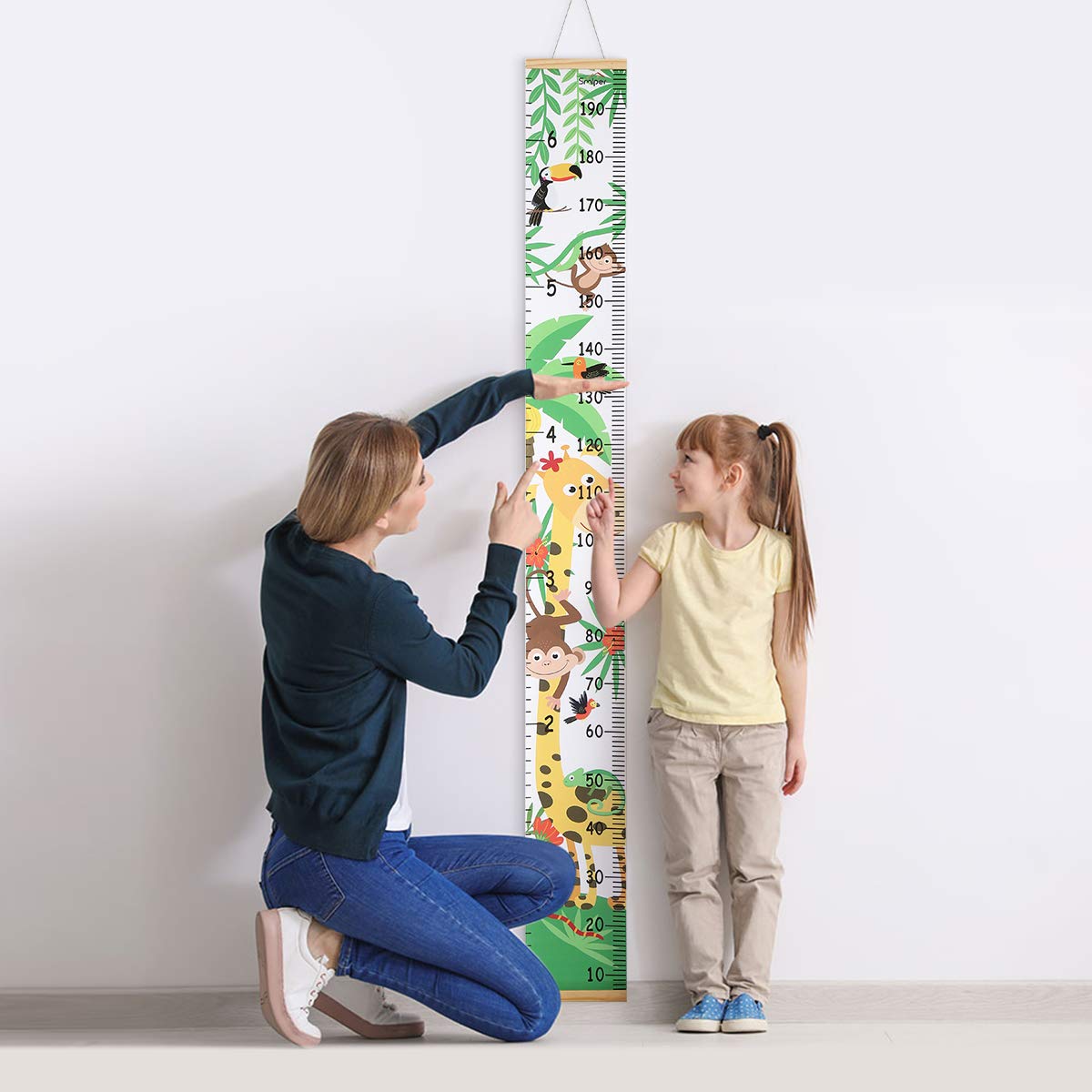 Regla para Colgar en la Pared para Bebés, Con Tabla de Crecimiento para Bebés para Decoración de Habitación de Guardería 200 x 20 cm