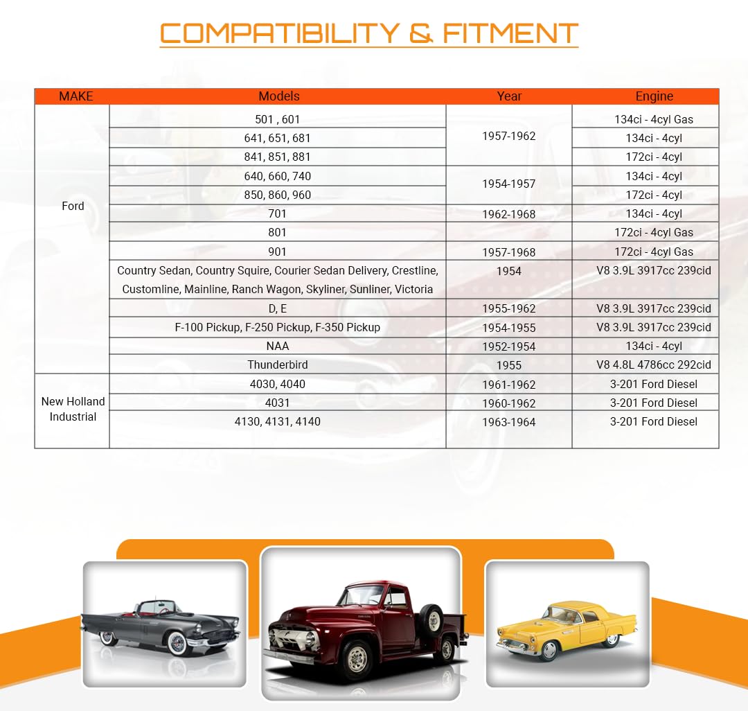 6V Starter for Ford 2000 (1961-64) NAA Jubilee 1952-1954 & 1954 1955 F-100 Tractors 501 601 701 801 901 4000 New Holland 4030 4031 4040 4140 C3NF-11001-A C3NF-11002-D FAC-11002G SFD0047 1 Year Support