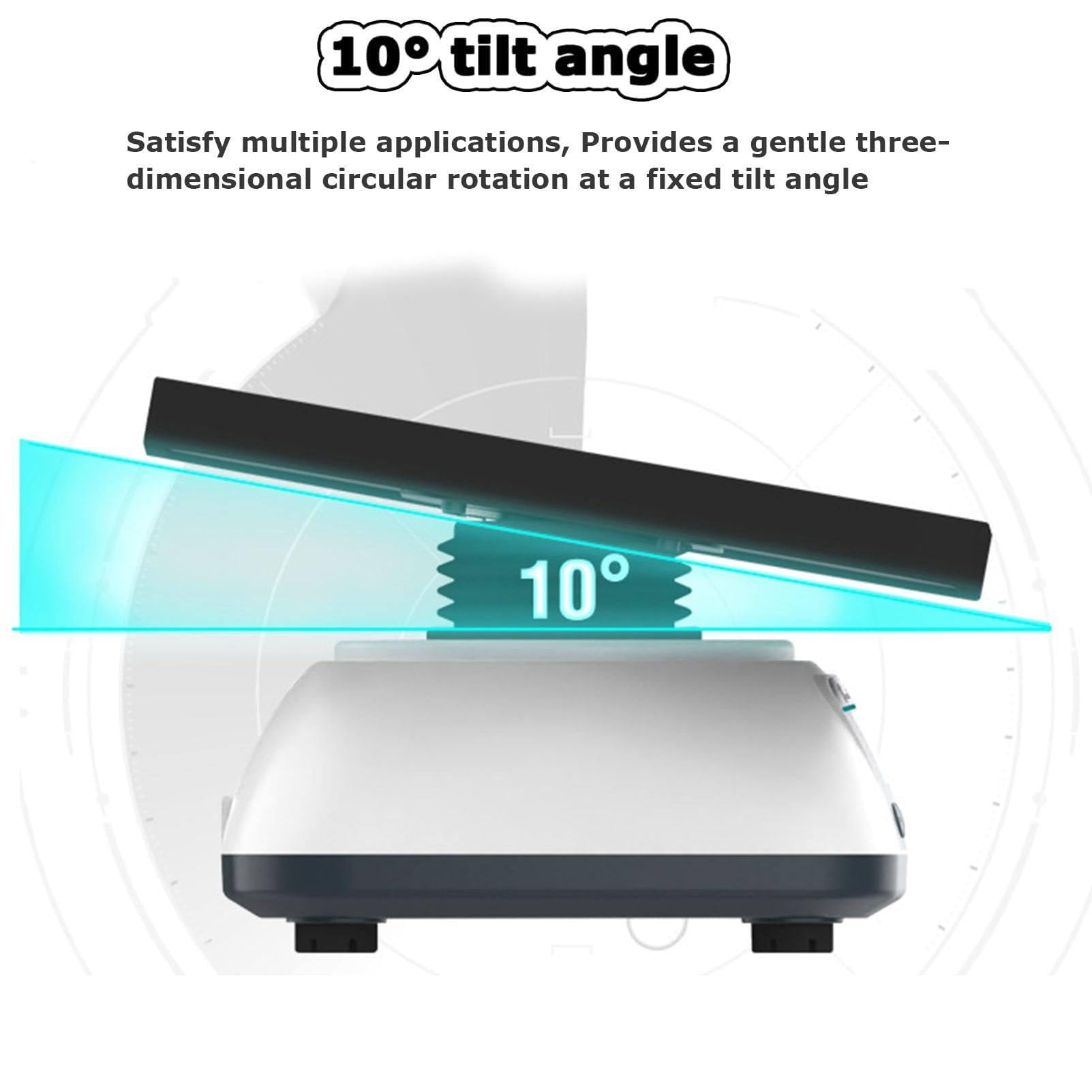 Agitador De Laboratorio, Mezclador Giratorio De 360°, Velocidad Ajustable De 10 A 80 RPM, áNgulo De InclinacióN De 10°, Pantalla LCD, para Placas De Petri, Vasos De Precipitados, Matraces