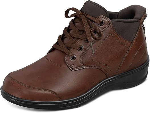 Orthofeet Womens Orthopedic Rosel Hands-Free Slip-Resistant Leather Boot