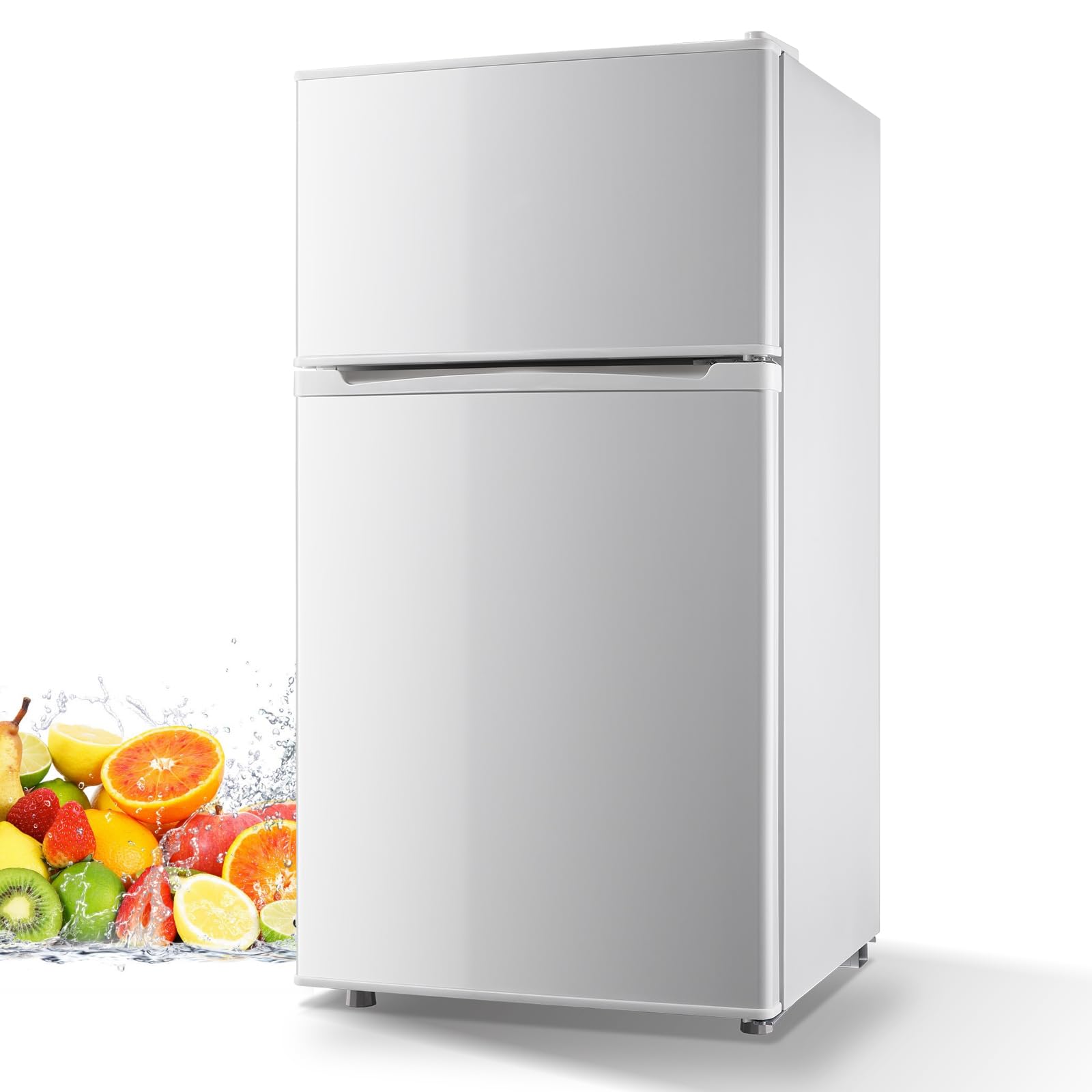 WANAI BCD-100A-White 3.2 cu ft Compact Freezer Black