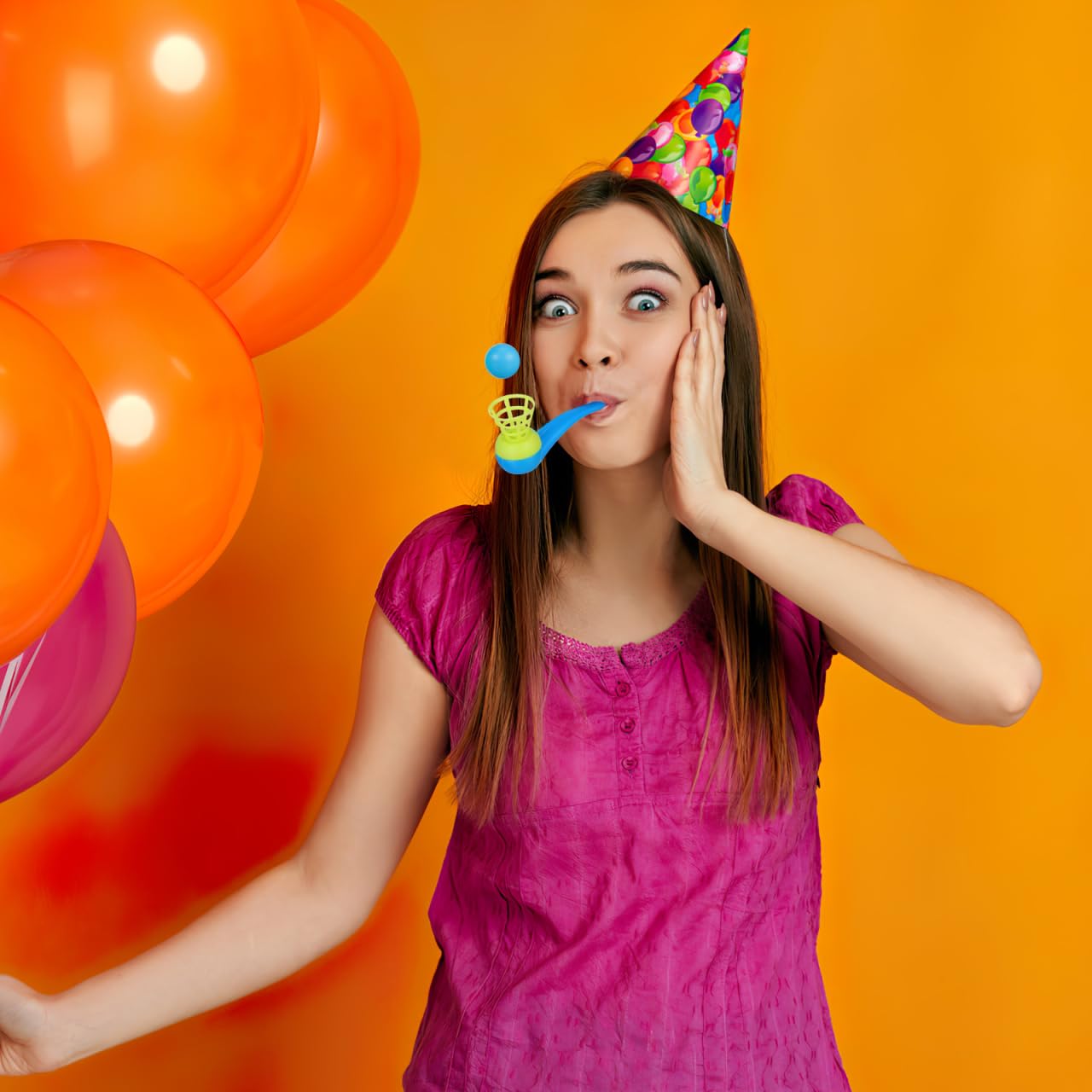 TOYANDONA 20 Pcs Giocattolo Giocattoli Per Bambini Ragazzi Premi In Aula Per Bambini Palle Di Tubi Di Soffiaggio Giocattoli Per Ragazzi Giocattolo Di Equilibrio Soffia Gioco Di