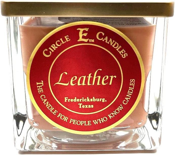 Circle E Candles, Leather Scent, Medium Size Jar Candle