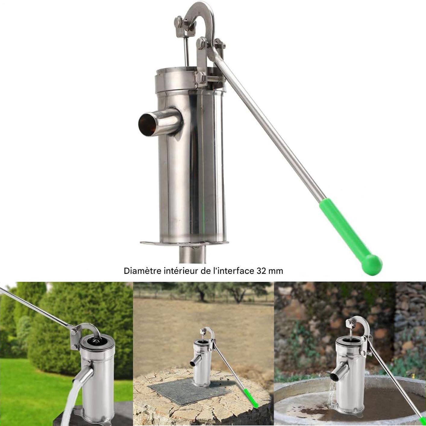 Pompa Acqua Manuale In Acciaio Per Pozzo Di 10 Metri Irrigazione Giardino Farm Uso Domestico Senza Elettricità Di Pompaggio Robusto