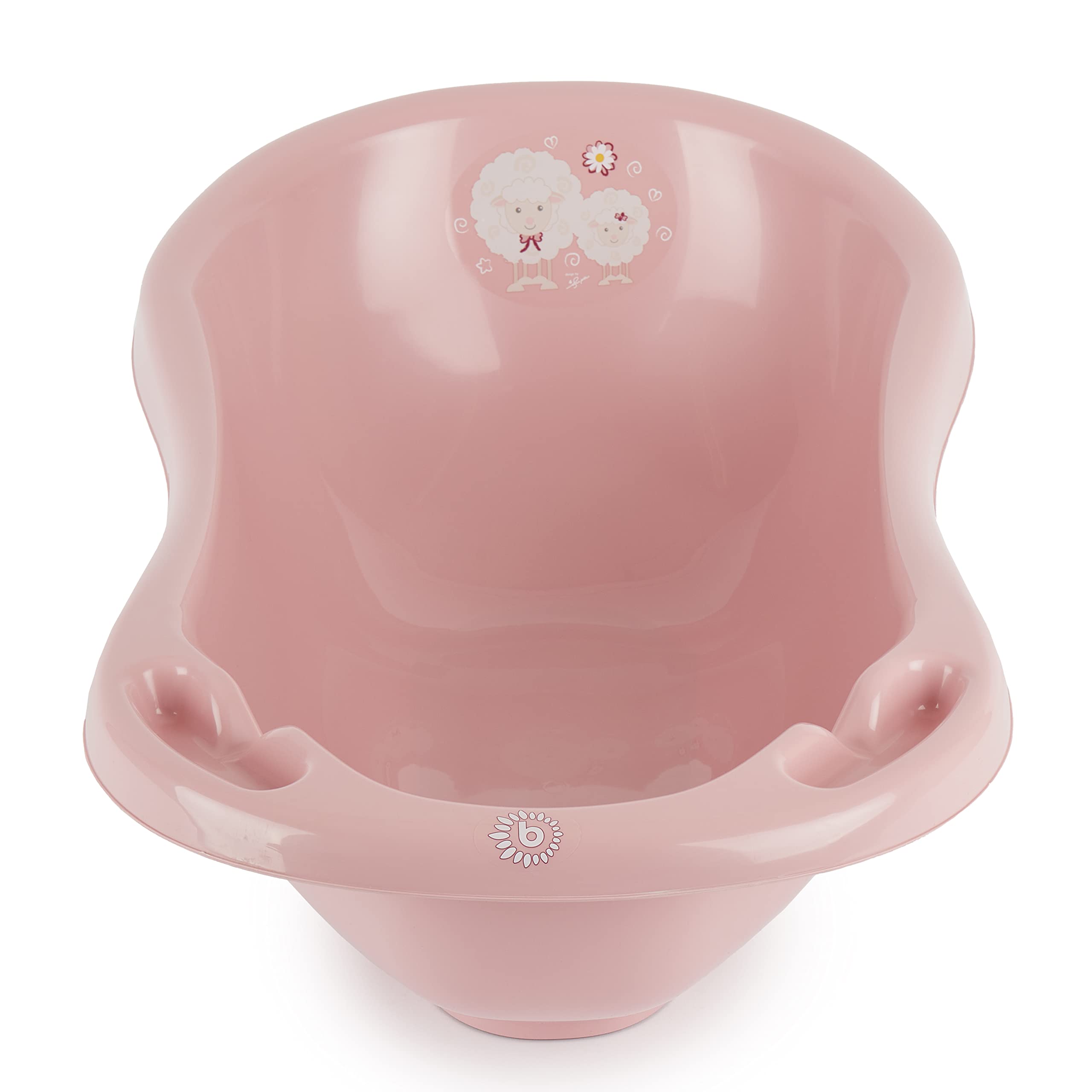 Bieco Bañera ergonómica para bebés de 0 a 12 meses, 84 cm, bañera para bebé, tapón para ducha, accesorios