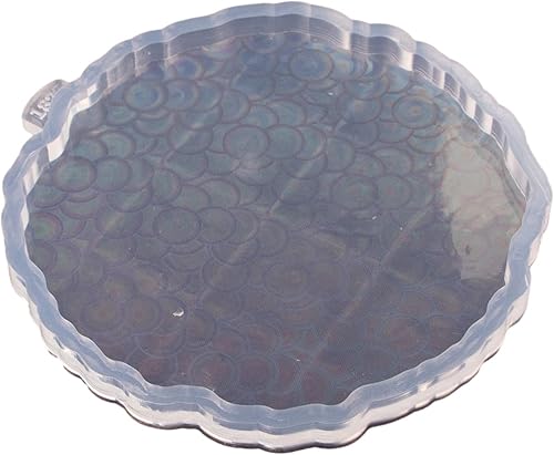 Miniatura 5 de Moldes de silicona de forma redonda irregular, moldes holográficos para posavasos de resina epoxi, molde de silicona holográfica para hacer
