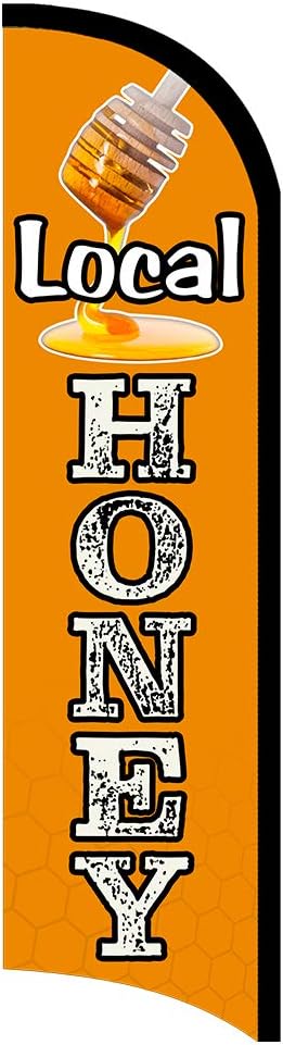 Local Honey Premium Windless Polyknit Feather Flag (3 x 11.5 feet)