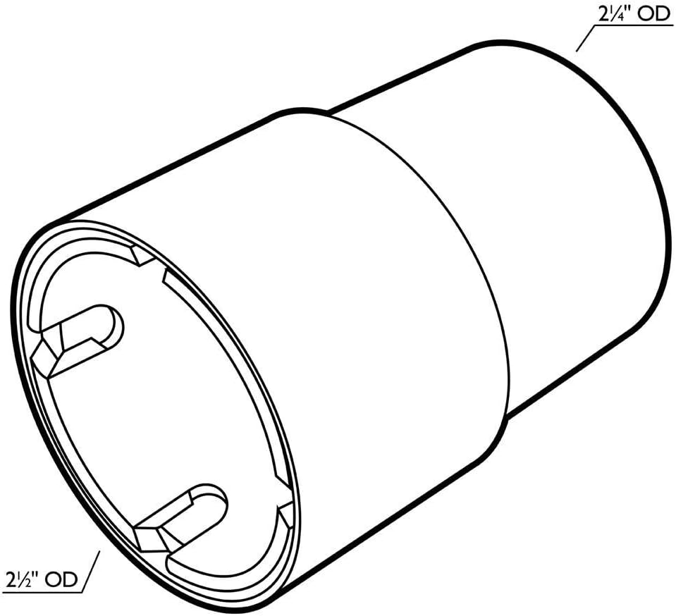 2-1/2” Dust Right Swivel Hose Adapter for Shop Vacuums – 2 ½ Vacuum Hose Accessories – 360° Swivel Action for Dust Collection System – Resistance-Free Hose Attachment for Standard Ports