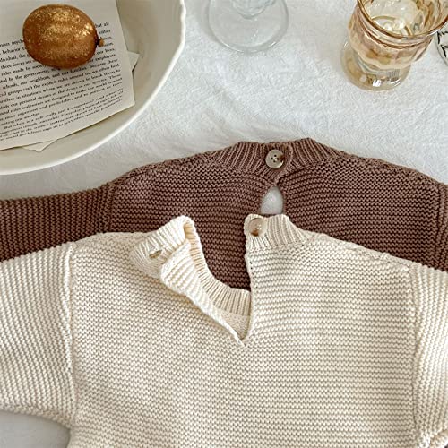 Baby Pullover Sweater Toddler Newborn Infant Girls Solid Spring Winter Long Sleeve Knit Warm Crewneck Romper Dress3