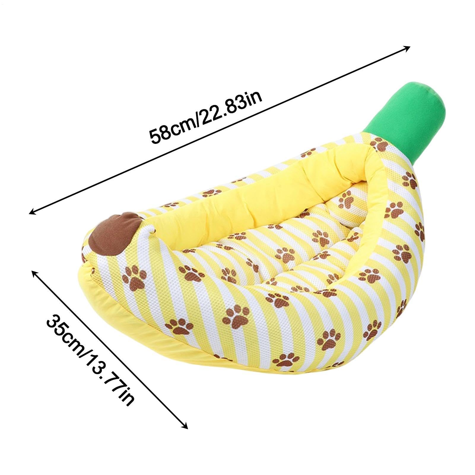 Bonita cama para perro, antideslizante, diseño de plátano, transpirable
