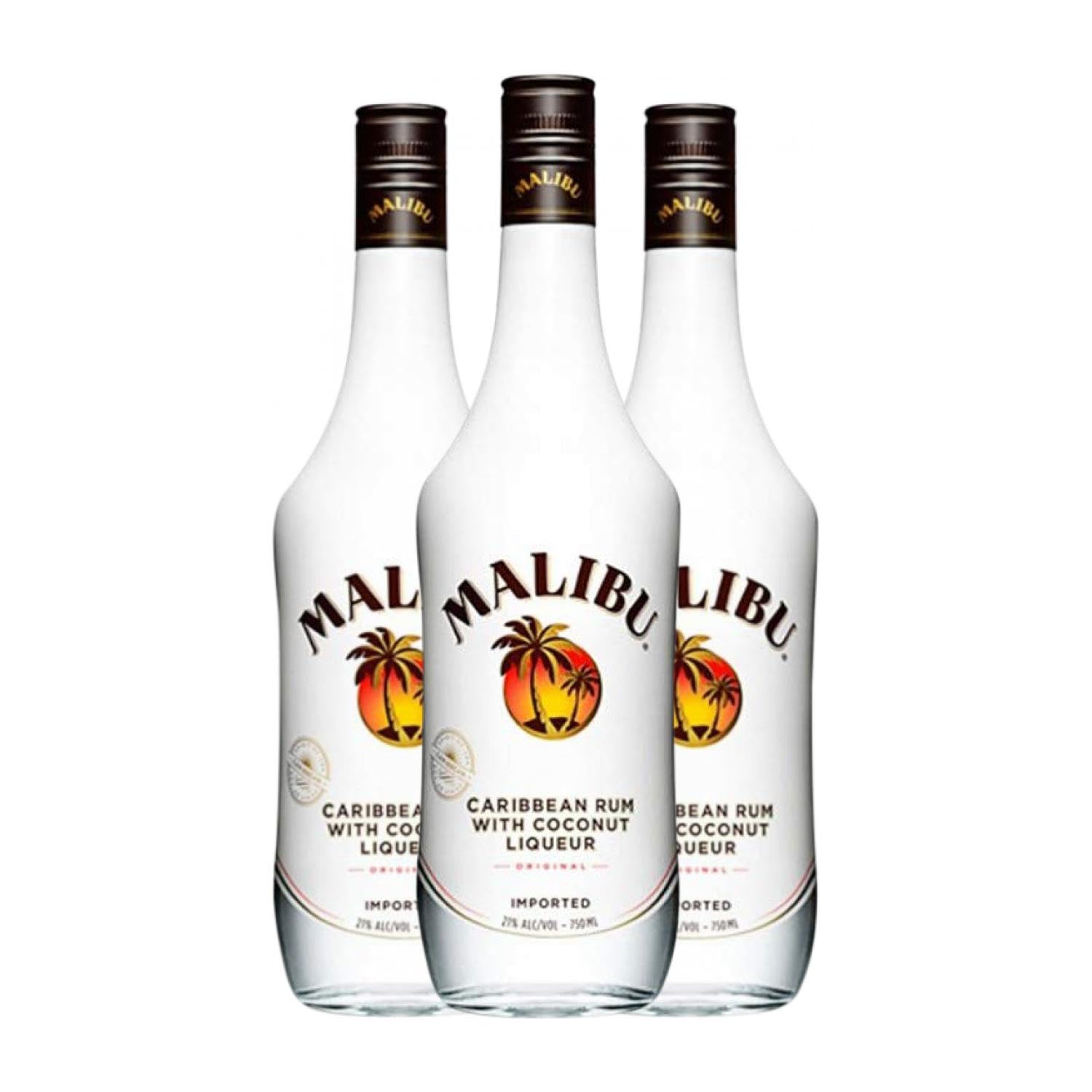 Licores Malibu Botella Misil 1 L (Caja de 3 Botella Misil de 1 L)