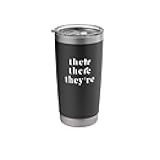 Their There They're Funny Teachers Mens Womens Halloween Stainless Steel Insulated Tumbler