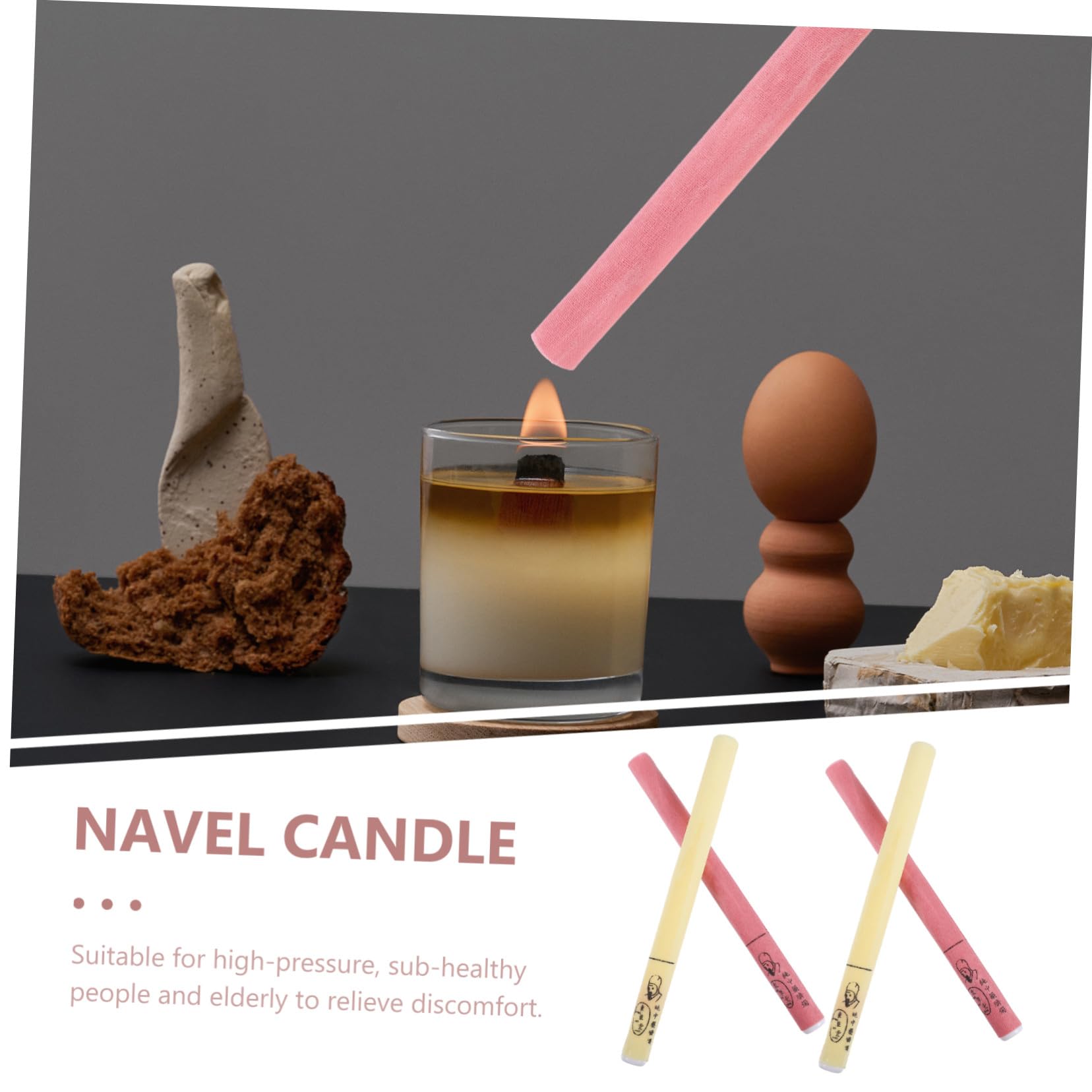 8 Stück Bauchkerzen Aromatherapie Nabelkerzen 20,5cm aus Wachs Papier mit Schmerzlinderung und Sekretionsbalance Aromatherapiekerzen für Erwachsene und Wellness