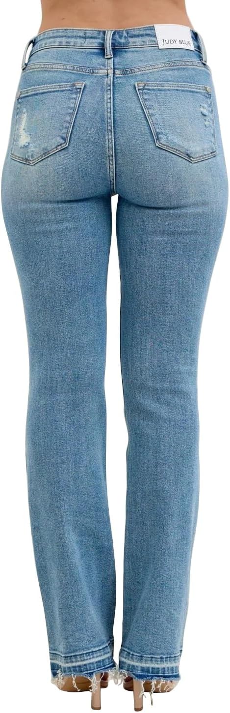 Judy Blue Women's Mid-Rise Distressed and Released Hem Bootcut Jeans - Image 2